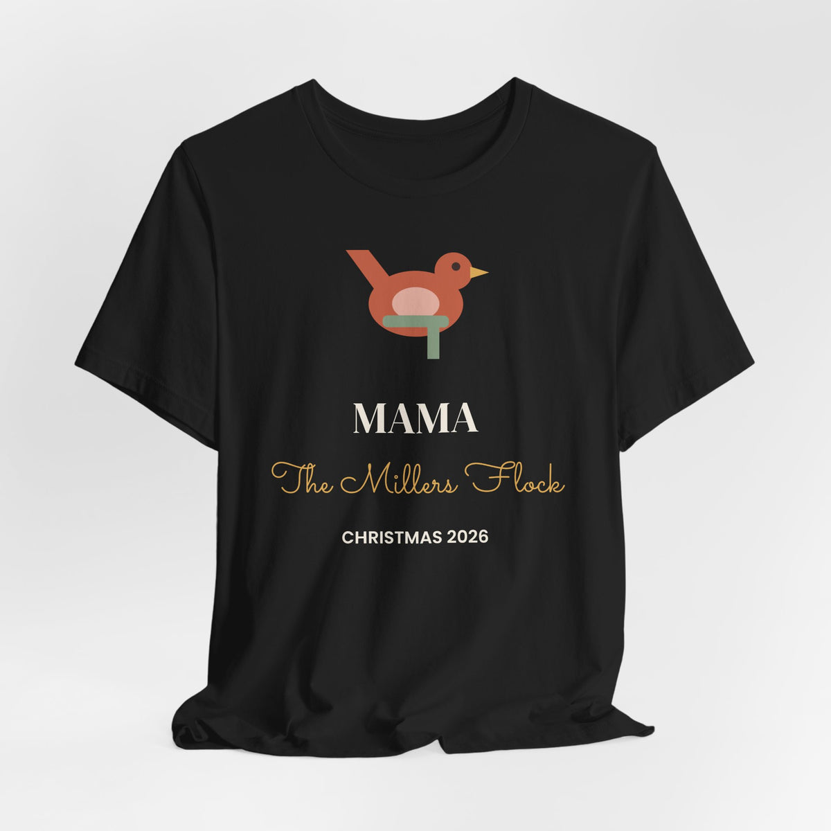 Mama Papa Wren Flock Tee, Matching Family Christmas Shirts