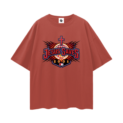 Vintage/Y2K Religious Jesus Saves Oversized T Shirt