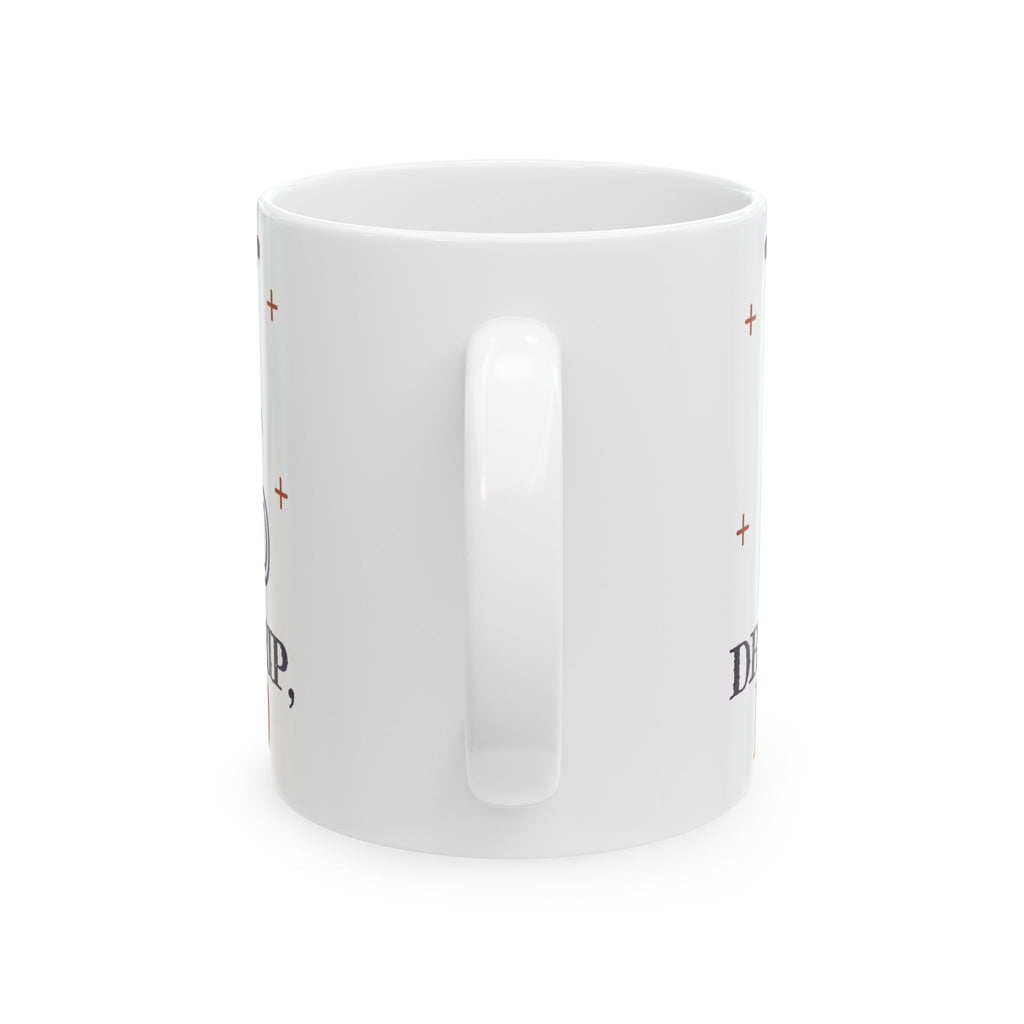 Drip Drip Boo mug, 11oz back view with handle