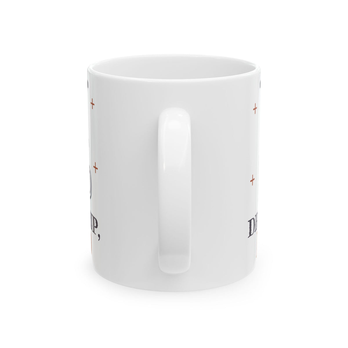Drip Drip Boo mug, 11oz back view with handle