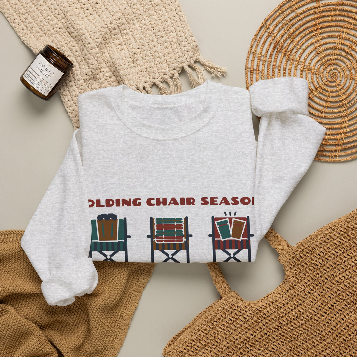 Sports Mom Sweatshirt, Folding Chair Season Varsity Crewneck, Soccer Mom Baseball Mom Sweatshirt, Gift for Mom