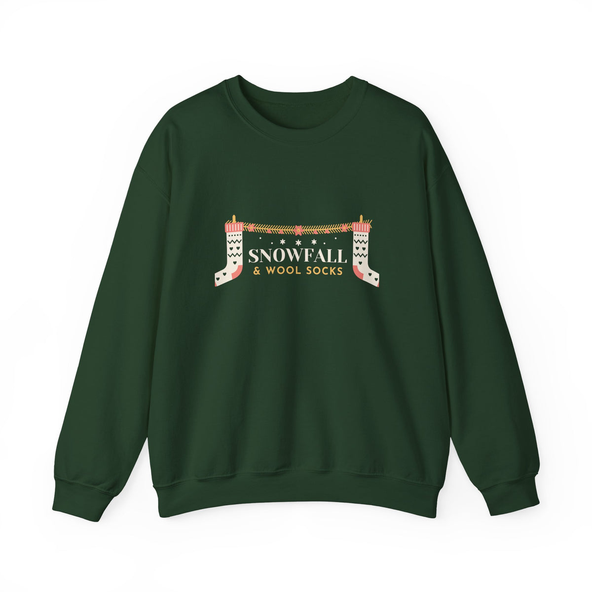 Snowfall and Wool Socks Folk Art Christmas Sweatshirt