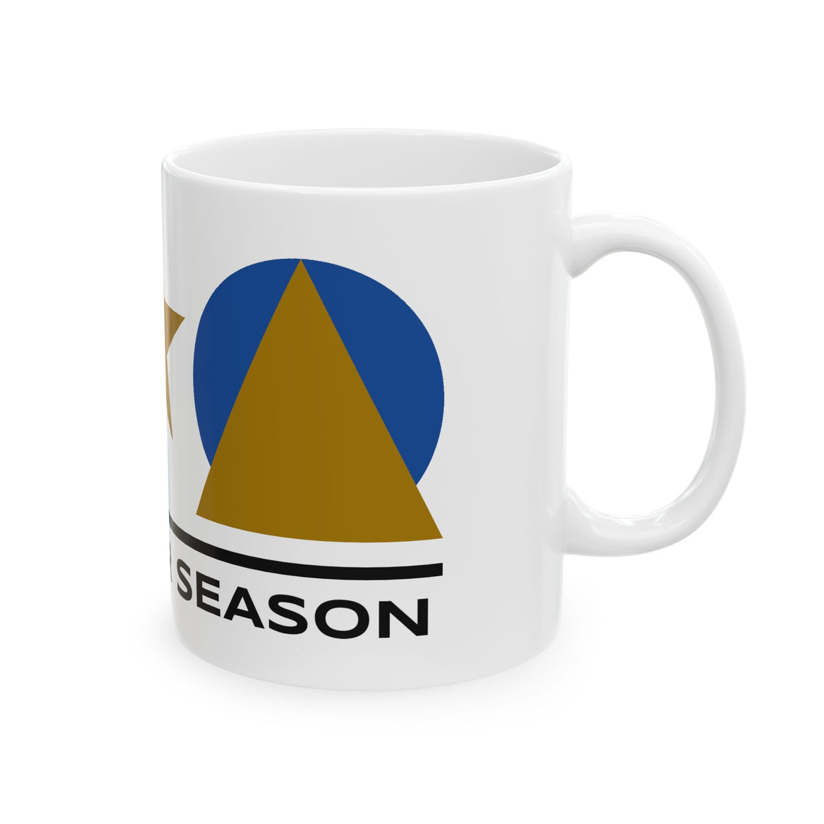 Gold Star Season Bauhaus Geometric Teacher Christmas Mug