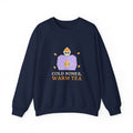 Cold Bones Warm Tea Sweatshirt, Cozy Skeleton Halloween Crewneck, Tea Lover Fall Sweatshirt, Cute Spooky Season Pullover for Her