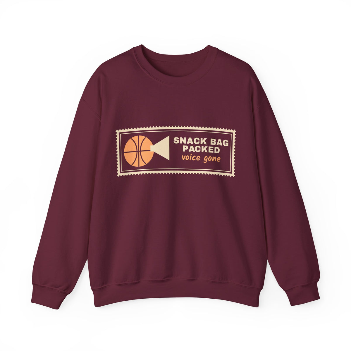 Basketball Mom Sweatshirt, Snack Bag Packed Voice Gone Crewneck, Sports Mom Gift, Funny Hoops Mom Sweatshirt Women