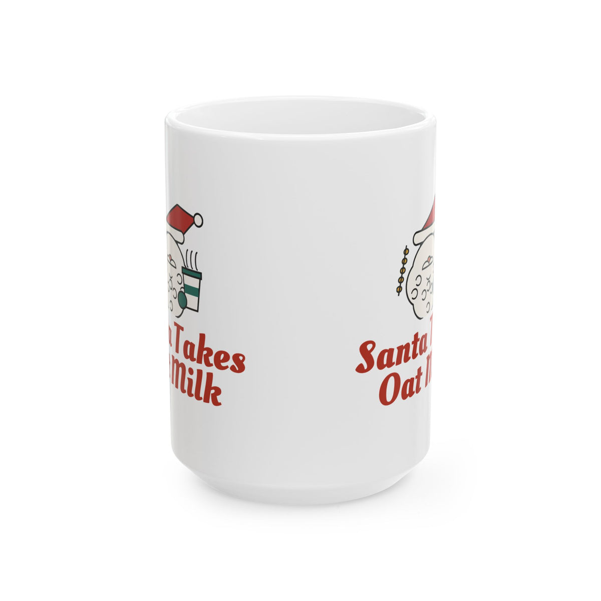 Santa Takes Oat Milk mug, 15oz front view