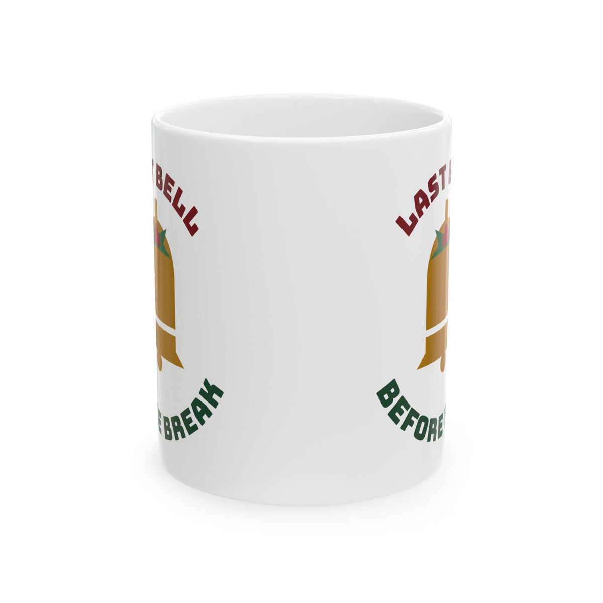 Teacher Christmas 11oz Coffee Mug, Last Bell Before Break Coffee Mug, Winter Break Teacher Gift, Teacher Appreciation Mug