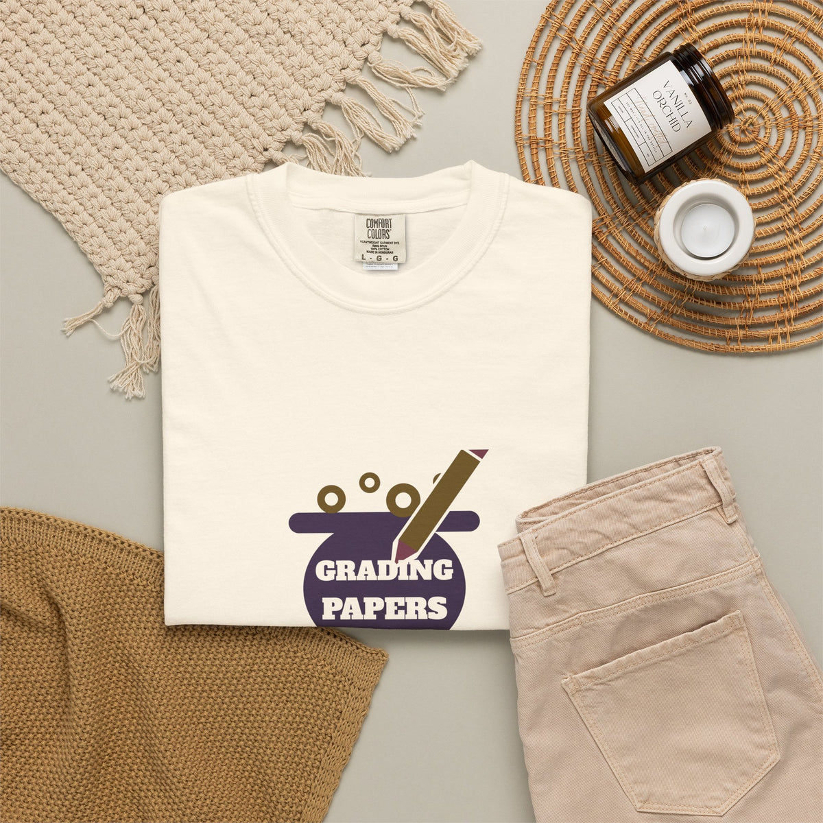 Teacher Halloween Shirt, Grading Papers and Brewing Potions Tee, Spooky Teacher T-Shirt, Gothic Floral Teacher Gift for Her