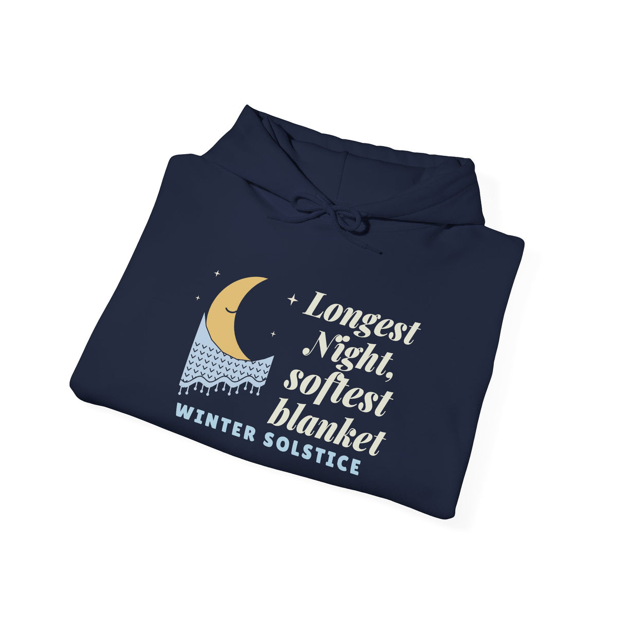 Longest Night Softest Blanket Hoodie, Winter Solstice Crescent Moon Sweatshirt