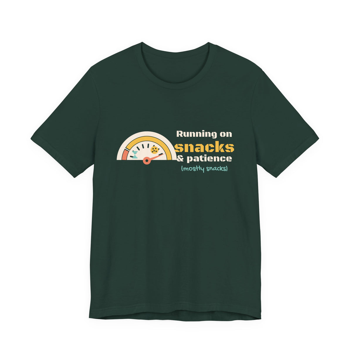 Funny Mom Shirt, Running on Snacks and Patience Tee, Mom Life T-Shirt, Gift for New Mom, Mothers Day Gift, Unisex S-3XL