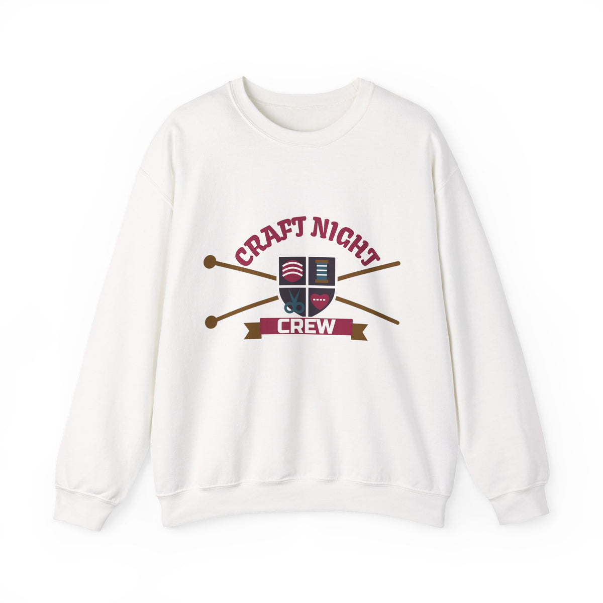Craft Night Crew Felt Patch Varsity Crewneck Sweatshirt
