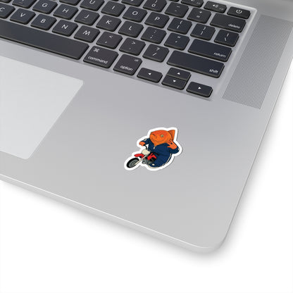 Funny Fish On Dirt Bike Sticker