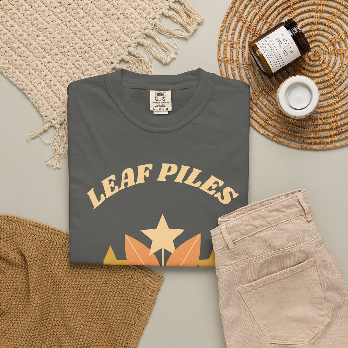 Fall Shirt for Women, Leaf Piles and Long Walks Retro Tee, 70s Autumn Shirt, Comfort Colors Fall Tee