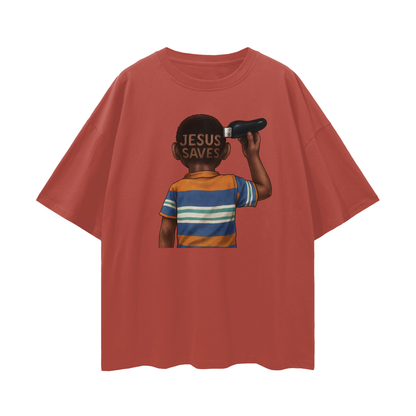 Vintage/Y2K Religious Jesus Saves Oversized T Shirt