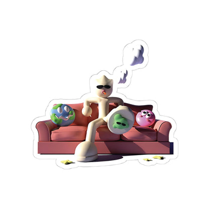 Clay Man On Couch Sticker