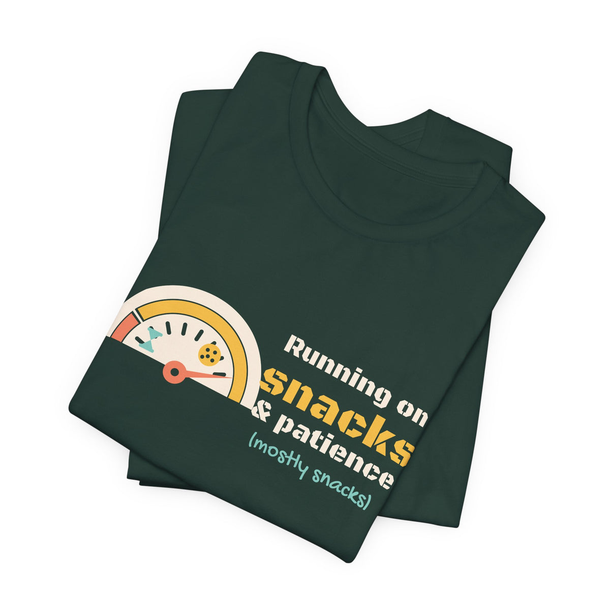 Funny Mom Shirt, Running on Snacks and Patience Tee, Mom Life T-Shirt, Gift for New Mom, Mothers Day Gift, Unisex S-3XL