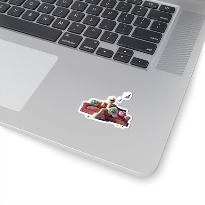 Clay Man On Couch Sticker