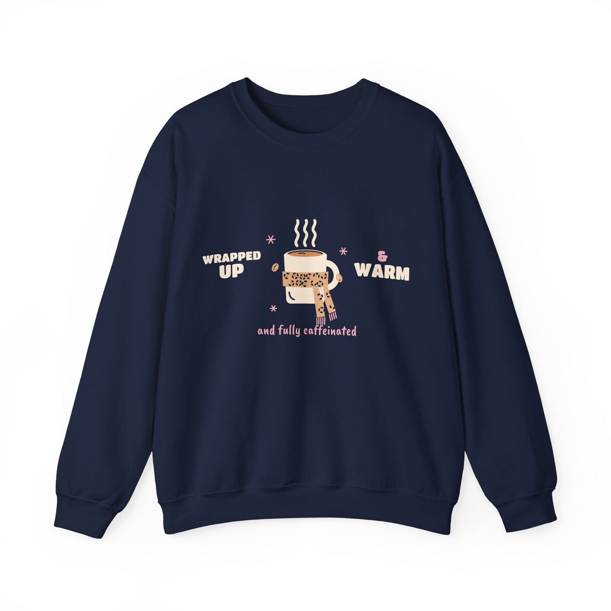 Leopard Print Sweatshirt, Wrapped Up and Warm Crewneck, Snowy Leopard Winter Sweatshirt, Coffee Lover Gift, Unisex S-3XL