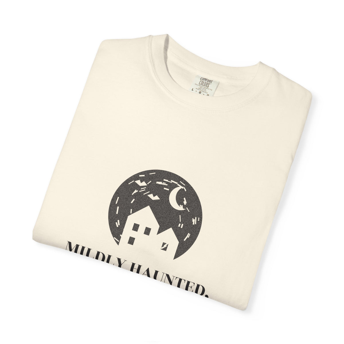 Mildly Haunted Mostly Cozy Linocut Halloween Tee