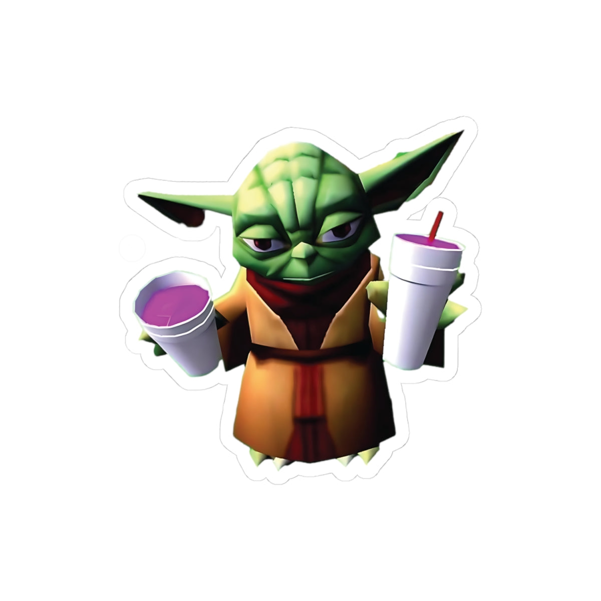 Yoda Double Cupped Lean Funny Sticker