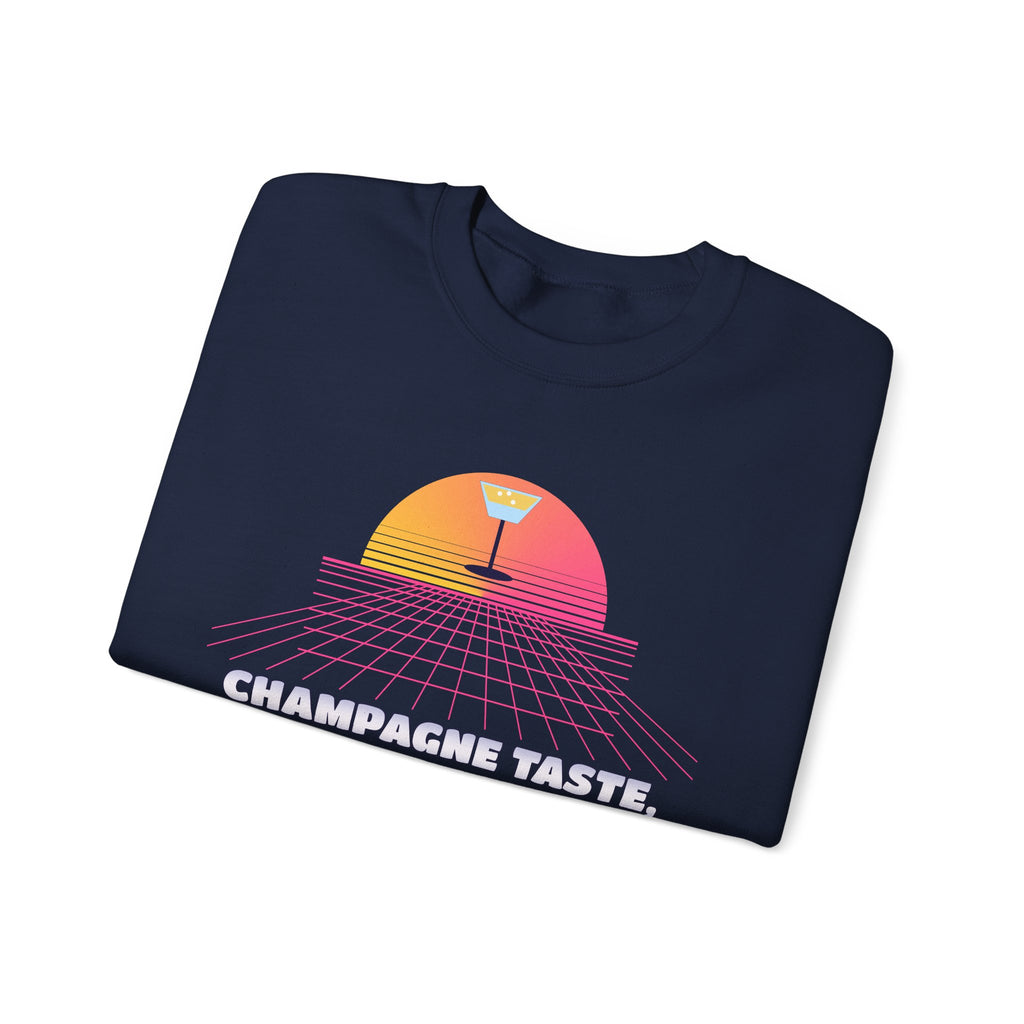 Champagne Taste Leftover Budget 80s Airbrush New Years Sweatshirt Gift for Her
