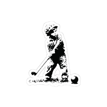 Kid Soldier Golfing Sticker
