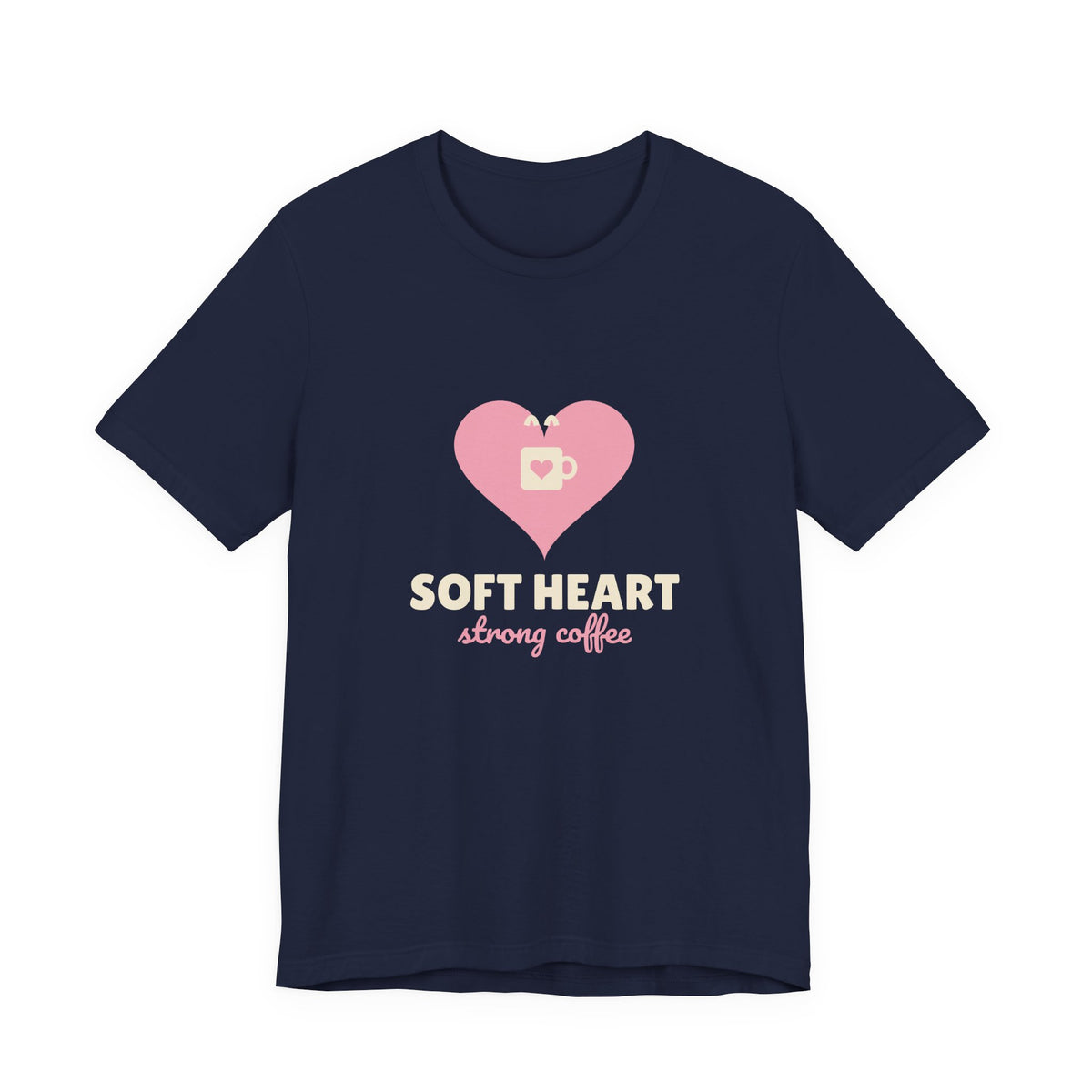 Soft Heart Strong Coffee Shirt, Minimal Coffee Lover Tee for Women, Cute Coffee T-Shirt, Gift for Her, Unisex S-3XL
