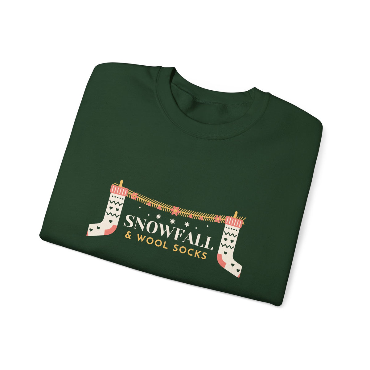 Snowfall and Wool Socks Folk Art Christmas Sweatshirt