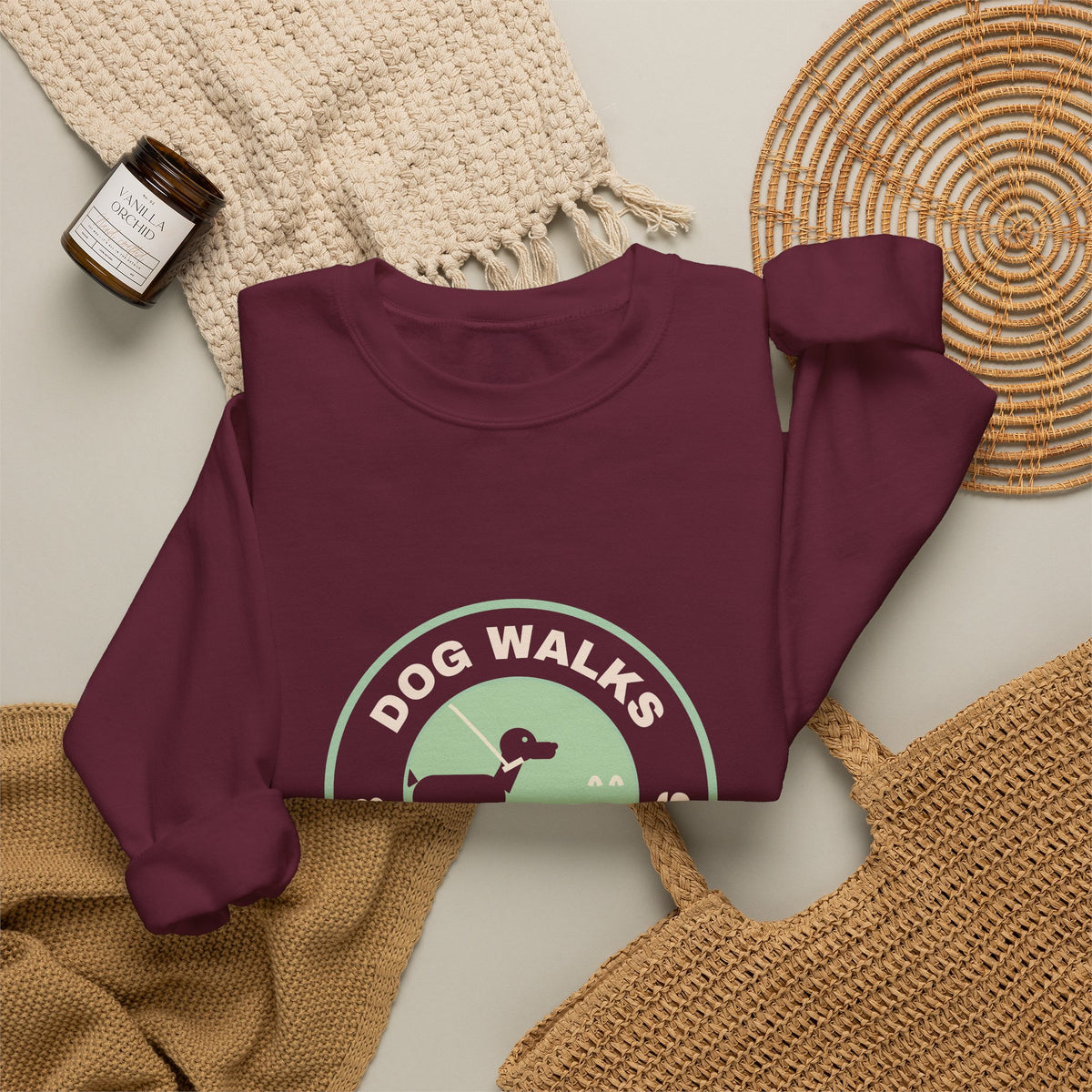 Dog Mom Sweatshirt, Dog Walks and Coffee Talks Crewneck, Paw Print Coffee Sweatshirt, Dog Lover Gift for Her, Fall Sweatshirt