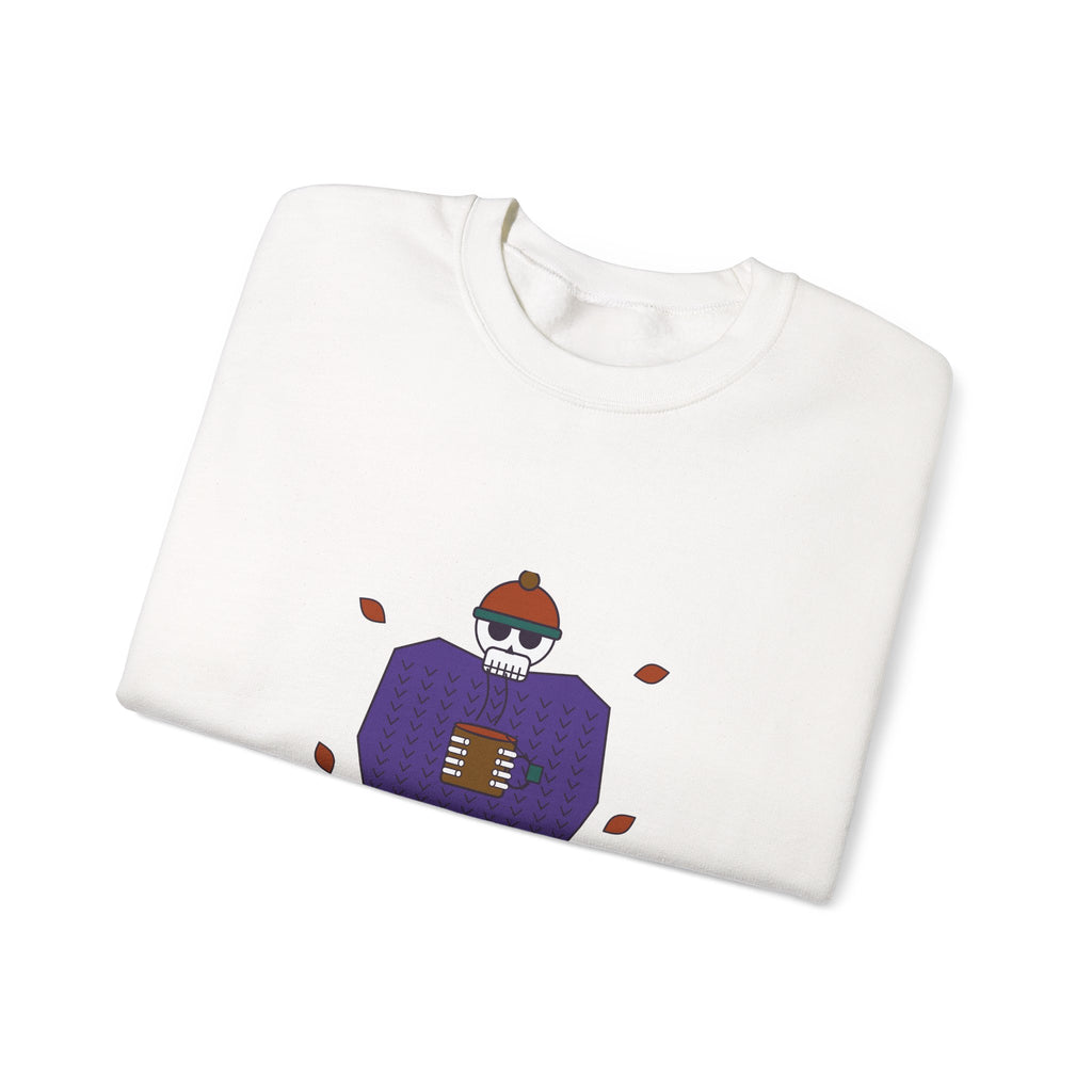 Cold Bones Warm Tea Sweatshirt, Cozy Skeleton Halloween Crewneck, Tea Lover Fall Sweatshirt, Cute Spooky Season Pullover for Her