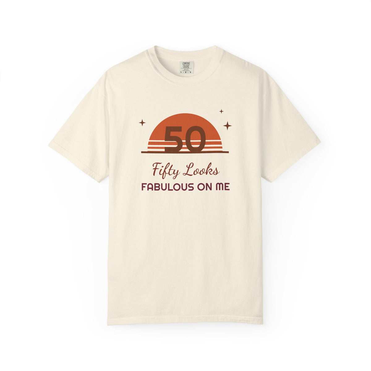 50th Birthday Shirt for Women, Fifty Looks Fabulous on Me Tee, Retro 50th Birthday Gift, Milestone Birthday T-Shirt