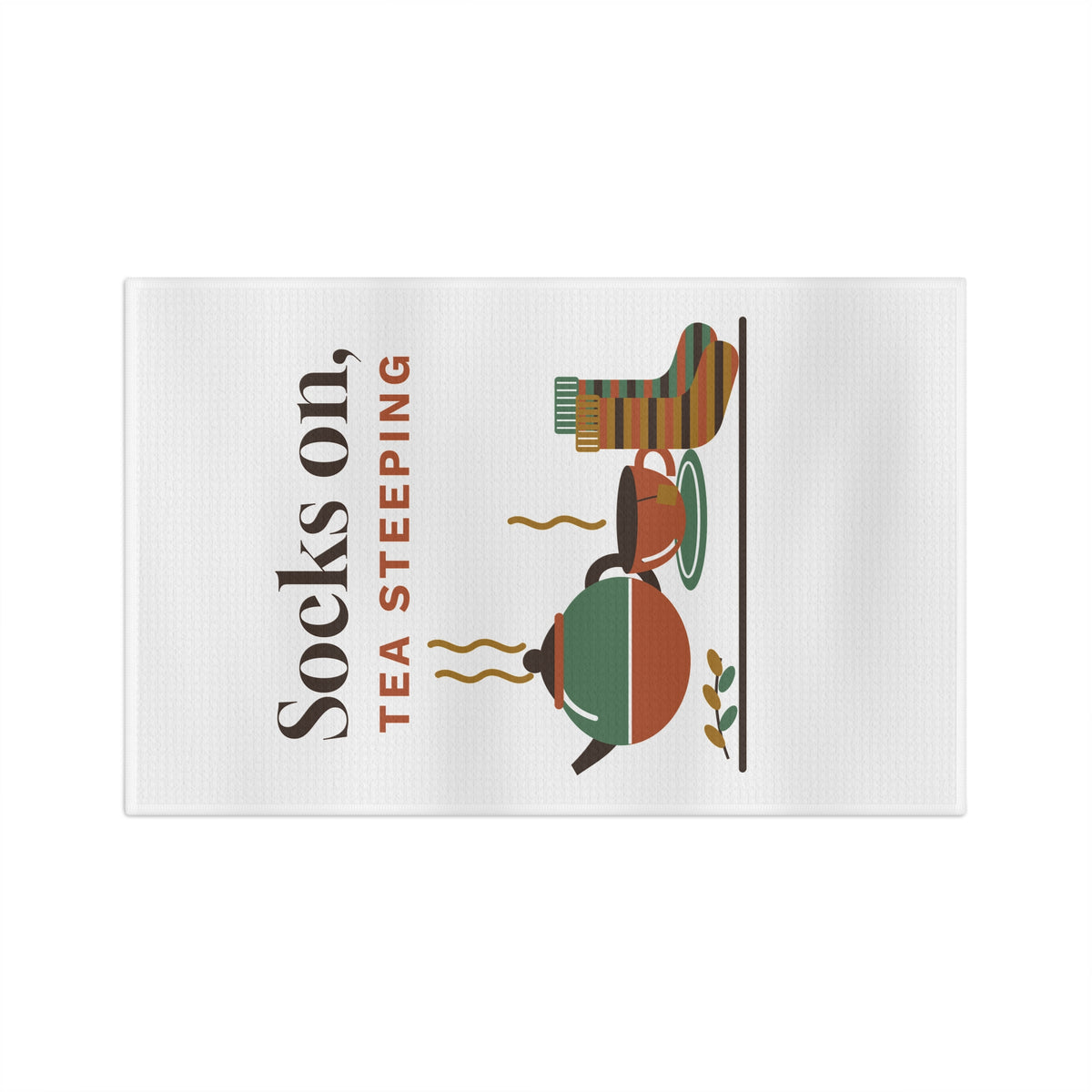 Socks On Tea Steeping Kitchen Towel, Cozy Tea Towel, Hostess Gift