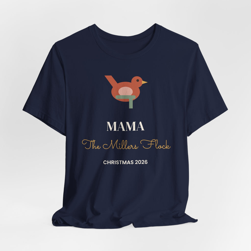 Mama Papa Wren Flock Tee, Matching Family Christmas Shirts