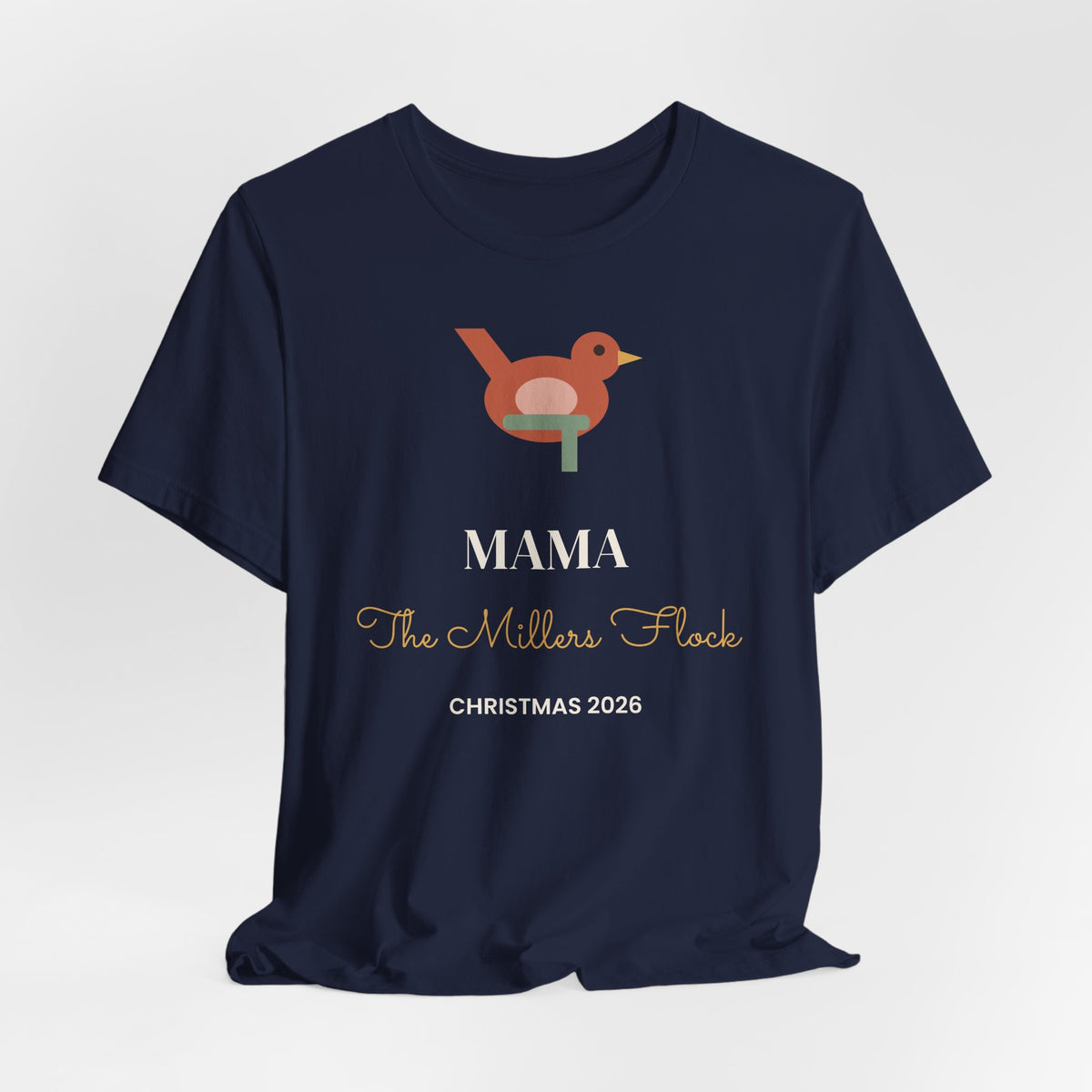 Mama Papa Wren Flock Tee, Matching Family Christmas Shirts