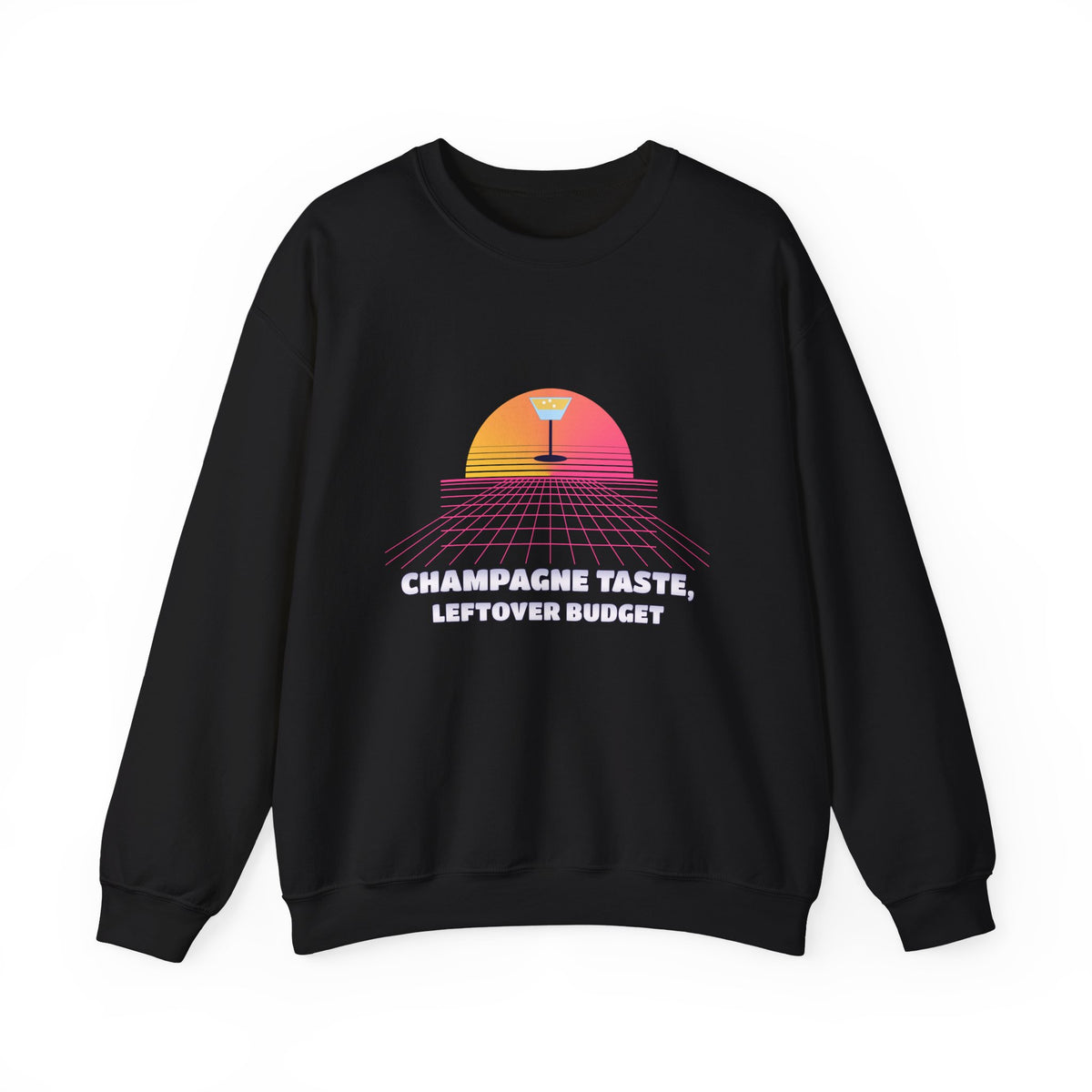 Champagne Taste Leftover Budget 80s Airbrush New Years Sweatshirt Gift for Her