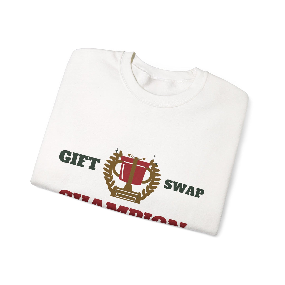 Christmas Sweatshirt for Women, Gift Swap Champion Varsity Crewneck, Gift Exchange Shirt, Holiday Party Sweatshirt