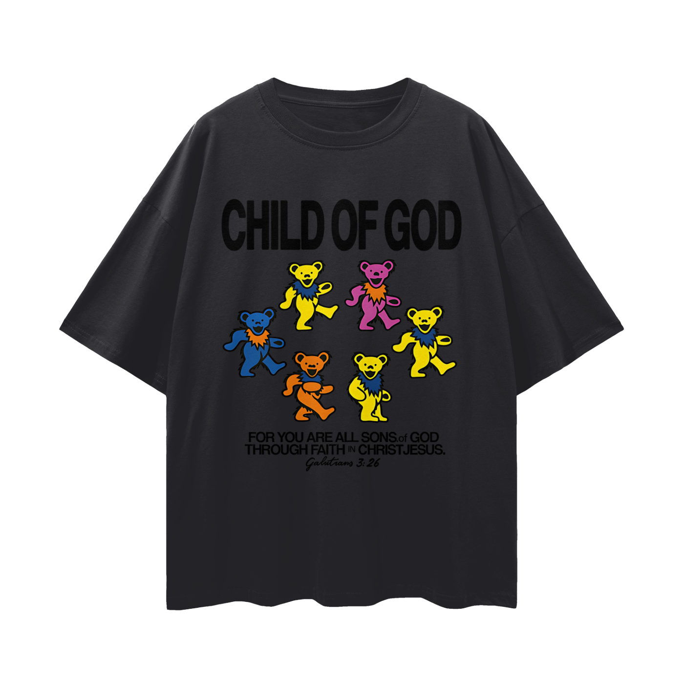 Religious Child Of God Grateful Dead Like Graphic Oversized T Shirt