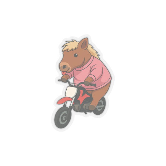 Funny Horse On Dirt Bike Sticker