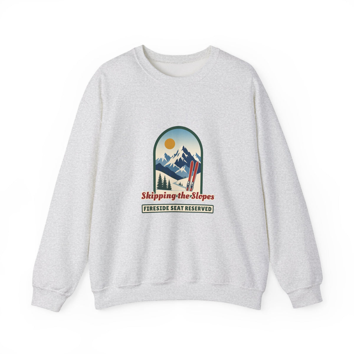 Skipping the Slopes Retro Ski Lodge Sweatshirt, Apres Ski Winter Crewneck