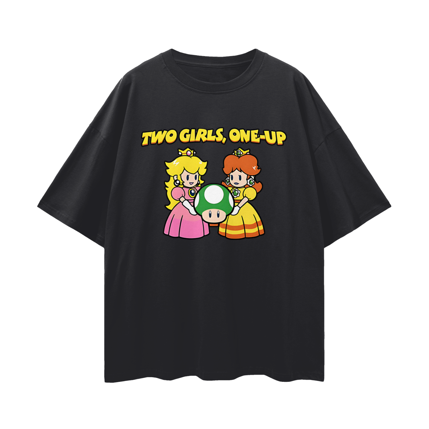 Funny Vintage/Y2K Two Girls One Up Oversized T Shirt