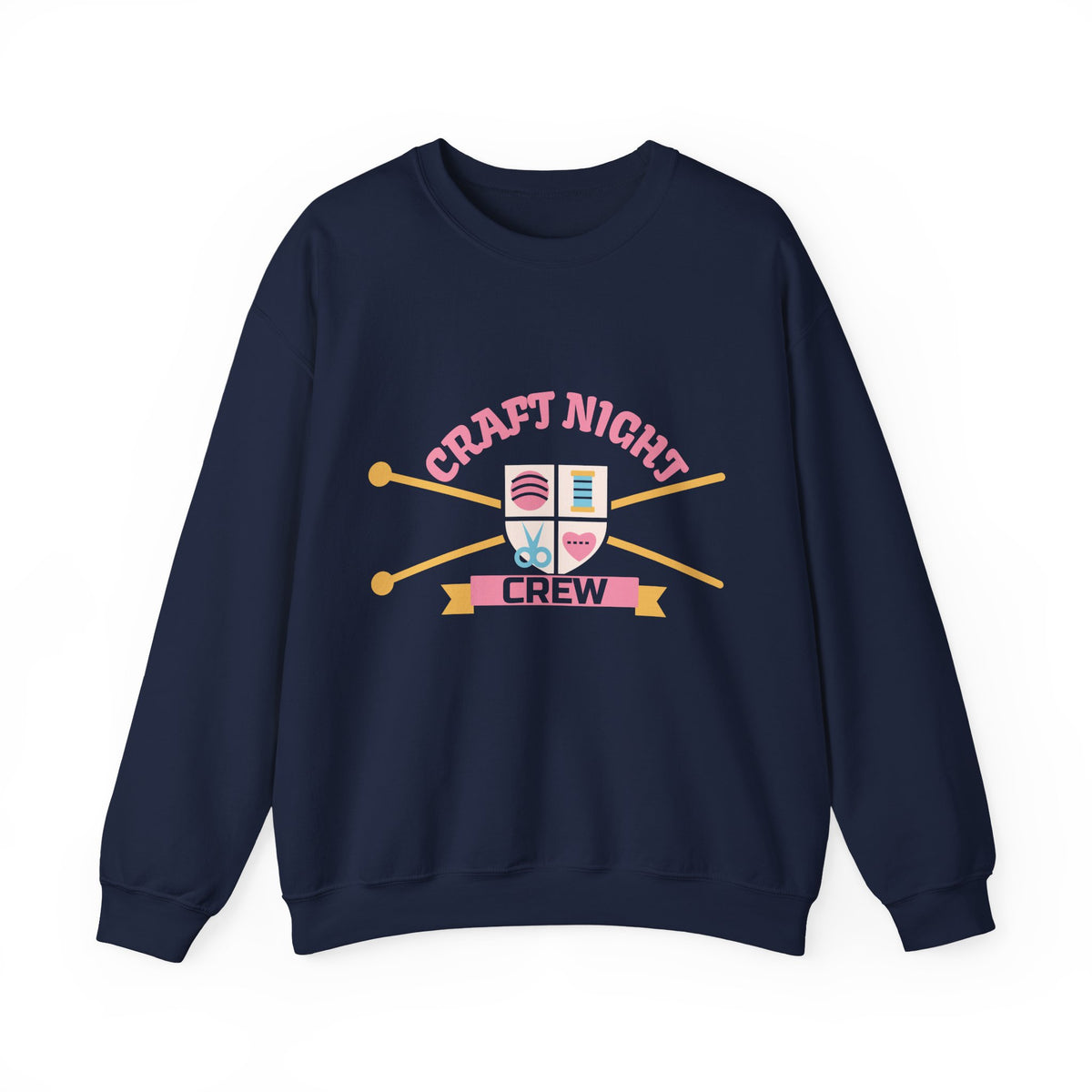 Craft Night Crew Felt Patch Varsity Crewneck Sweatshirt