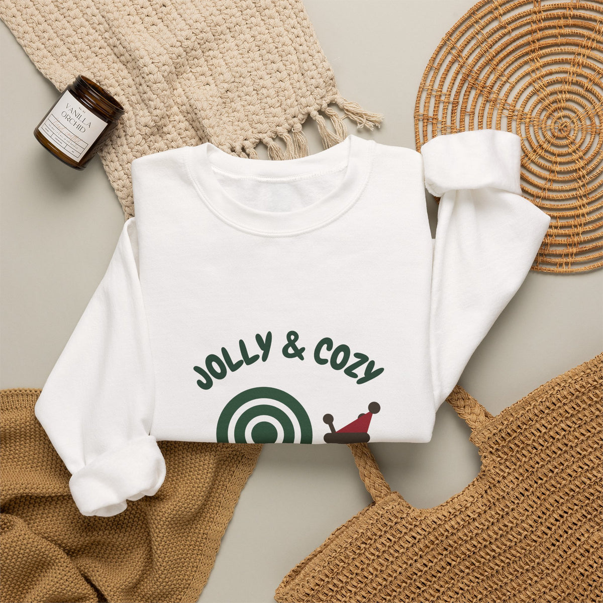Funny Christmas Sweatshirt for Women, Jolly Cozy and Slightly Behind Crewneck, Holiday Mom Sweatshirt, Cozy Christmas Gift