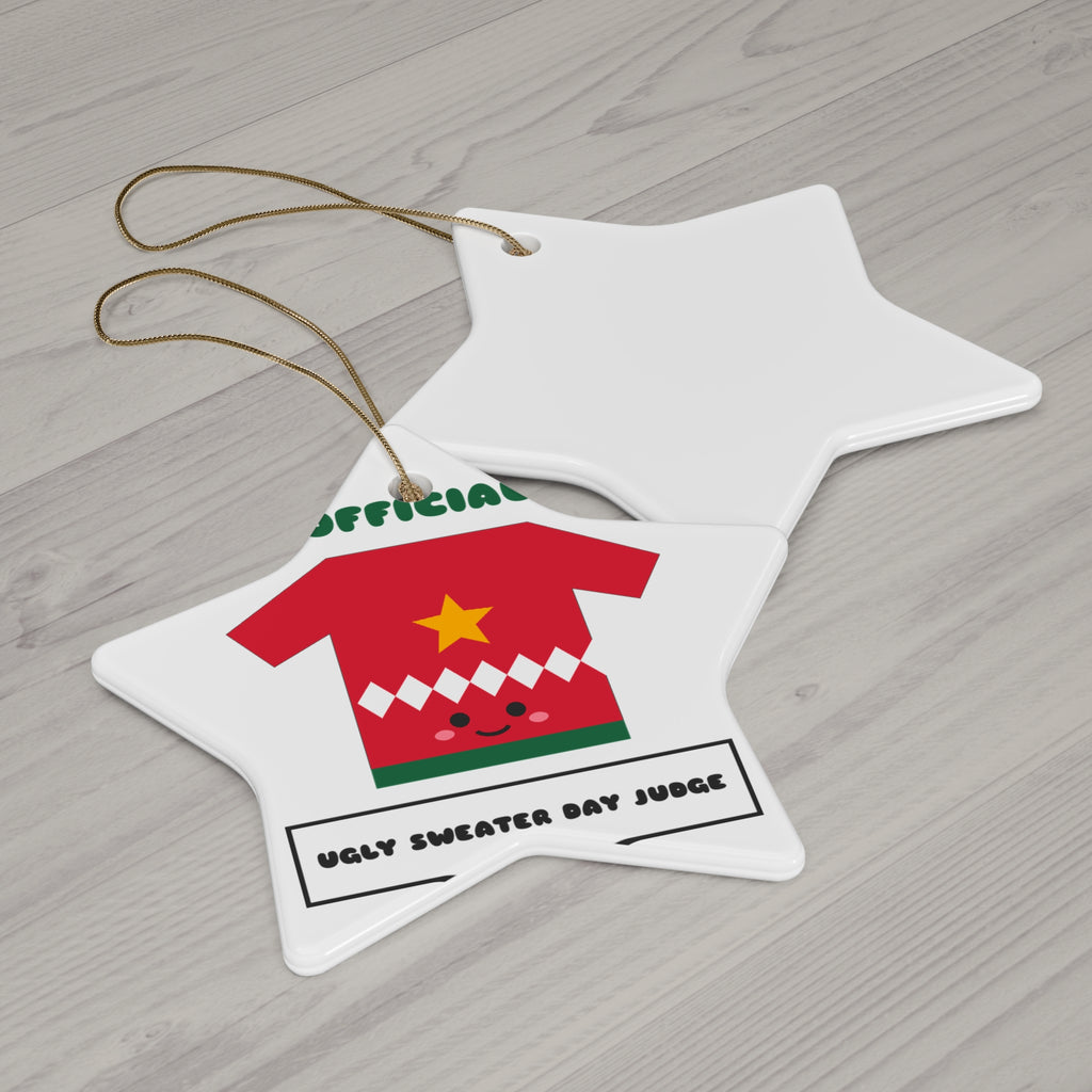 Official Ugly Sweater Day Judge Kawaii Christmas Ornament Gift for Her