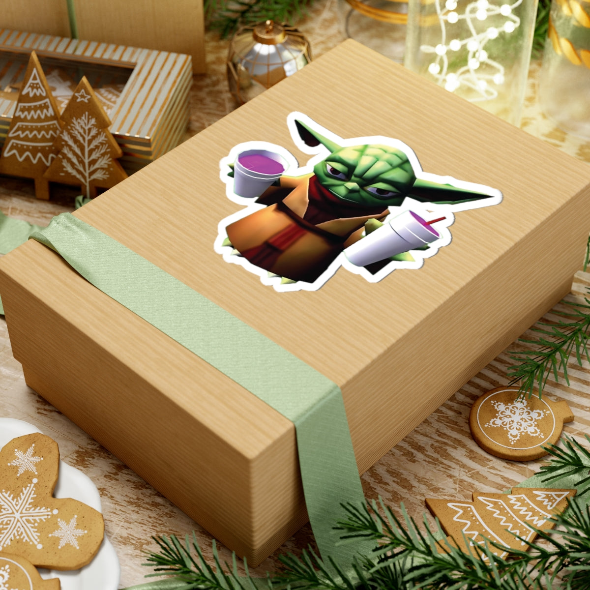 Yoda Double Cupped Lean Funny Sticker