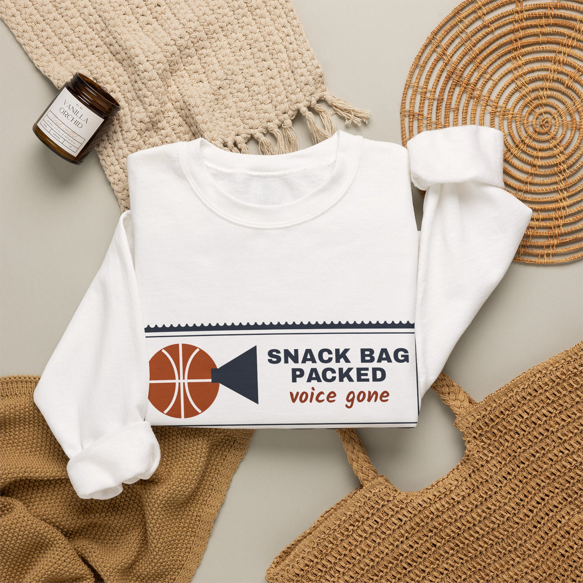 Basketball Mom Sweatshirt, Snack Bag Packed Voice Gone Crewneck, Sports Mom Gift, Funny Hoops Mom Sweatshirt Women