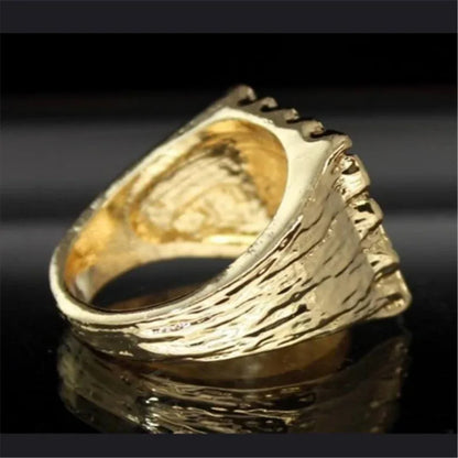 Jianjie Men'S Uneven Bumpy Luxury Gold/Silver Color Rings Square Delicate Party for Business Men Charming Accessories