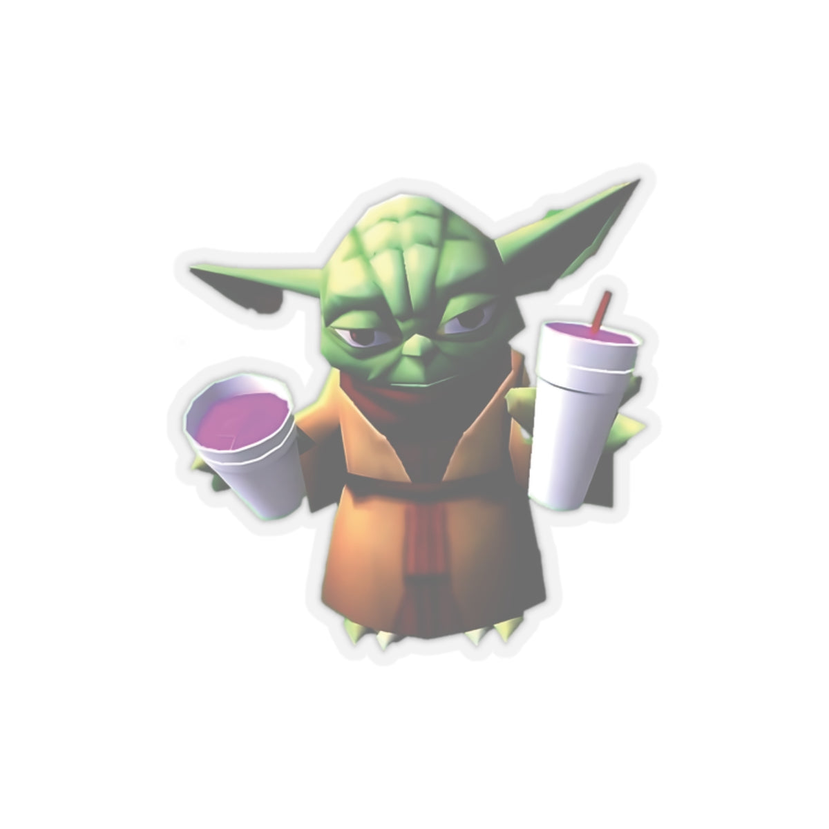 Yoda Double Cupped Lean Funny Sticker