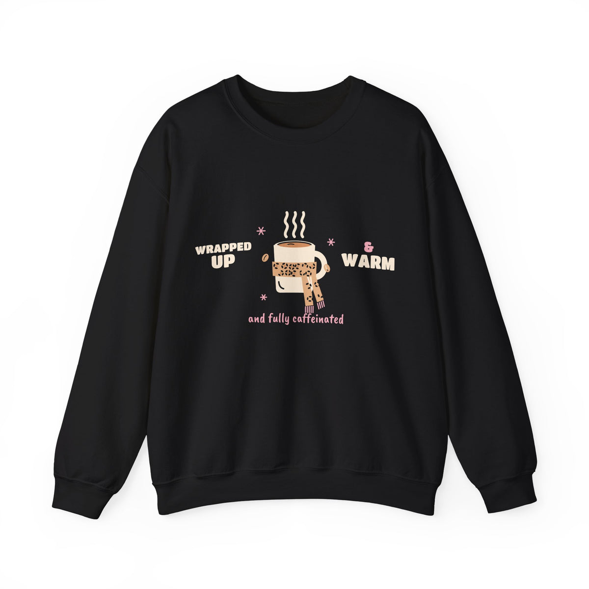Leopard Print Sweatshirt, Wrapped Up and Warm Crewneck, Snowy Leopard Winter Sweatshirt, Coffee Lover Gift, Unisex S-3XL