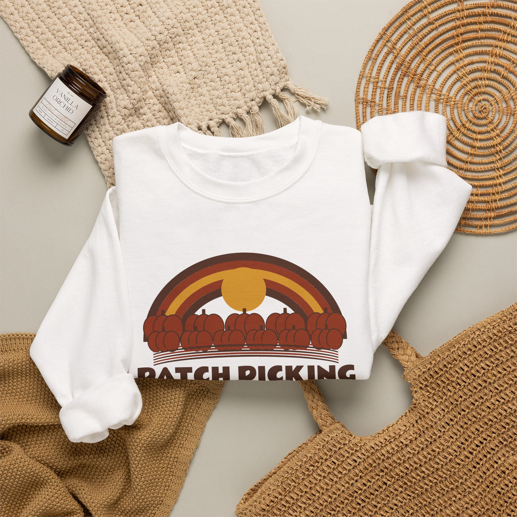 Patch Picking Season Retro 70s Pumpkin Patch Crewneck Gift for Her