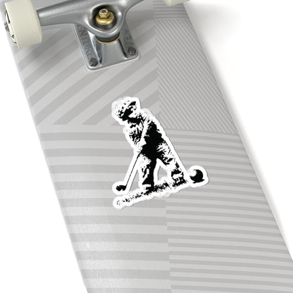 Kid Soldier Golfing Sticker